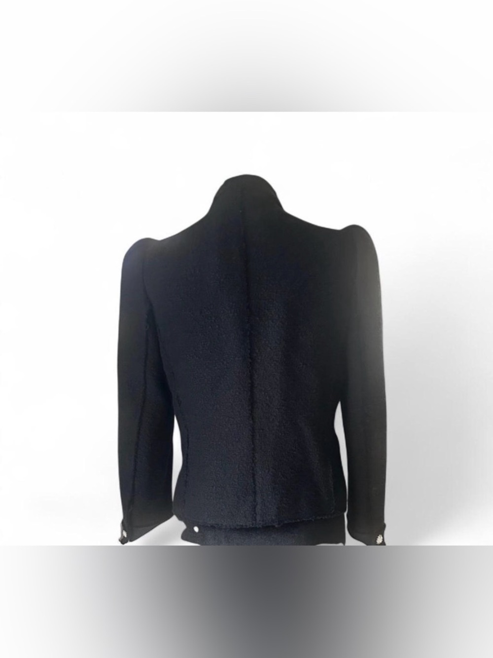 Zara Black Double-Breasted Textured Blazer with Decorative Buttons - Picture 4 of 5